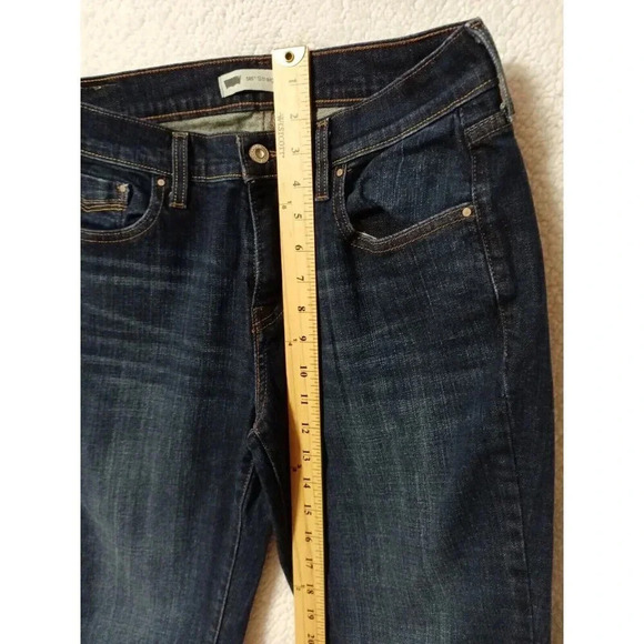 Levi Strauss 505 Jeans Women's Size 12 Regular M 30x31 Straight Leg Dark Wash - Picture 7 of 10